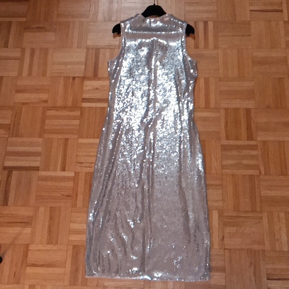 NWT Never Worn Sleeveless Silver Sequin Cocktail Cress! - Picture 8 of 15